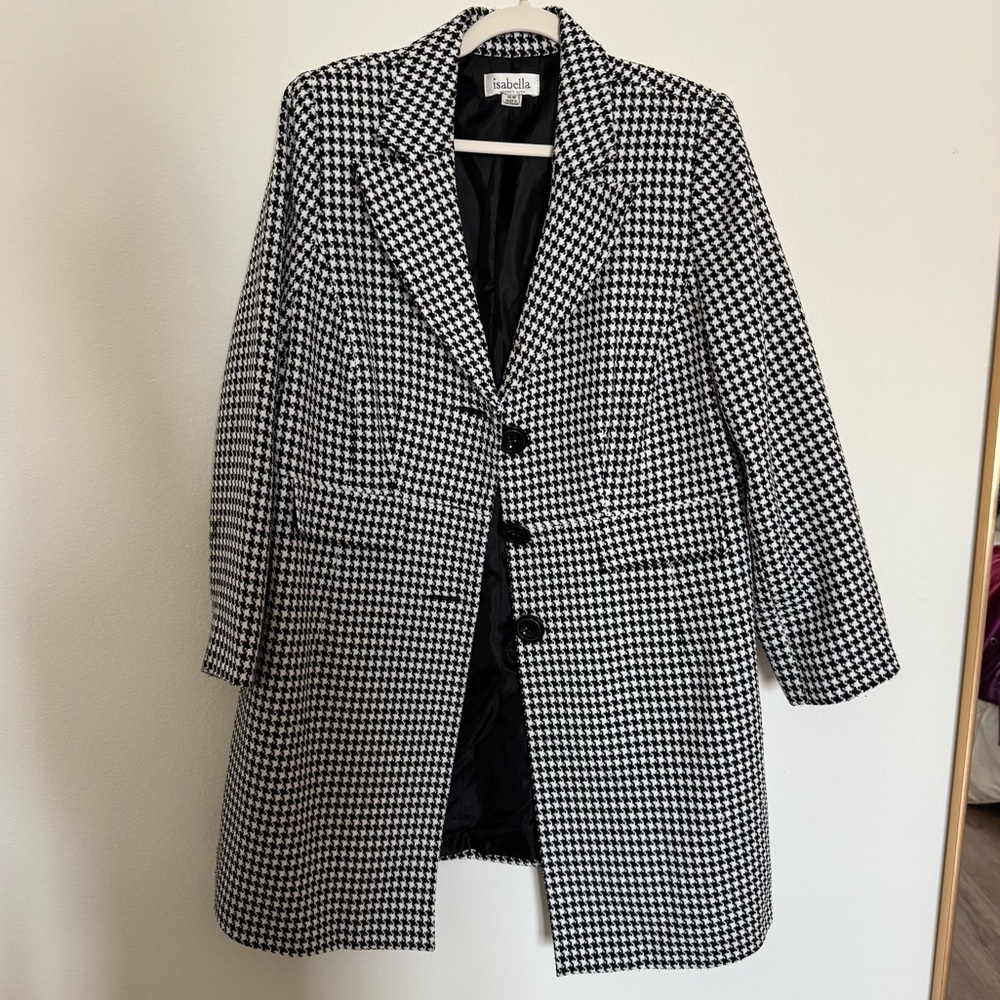 Vintage Isabella Black and White Houndstooth Blazer